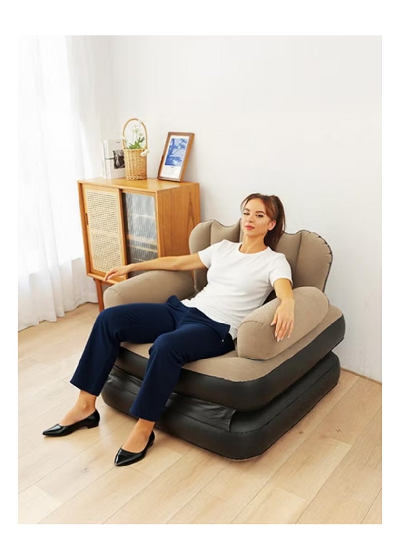 كرسي أريكة قابل للنفخ متعدد الوظائف، سرير أريكة قابل للطي، للاستخدام الداخلي والخارجي (عبوة من قطعة واحدة) - Image 4