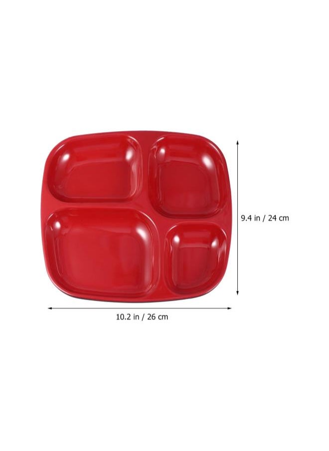 WYBOT - Unbreakable Divided Plates Melamine Compartment Plates 4 Sections Appetizer Serving Tray Reusable Dinner Plates for Kids Elderly Disabled - Image 1
