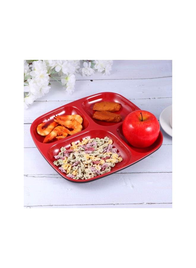 WYBOT - Unbreakable Divided Plates Melamine Compartment Plates 4 Sections Appetizer Serving Tray Reusable Dinner Plates for Kids Elderly Disabled - Image 1