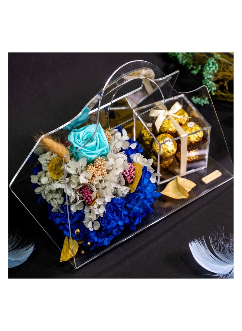   صوفيا طبيعة كيس أكريليك، علبة زهور وشوكولاتة إنفينيتي - Image 2