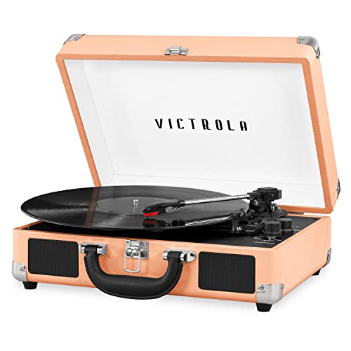 Victrola Journey Bluetooth Portable Suitcase Record Player – with Built-in Speakers, 3 Speed Vinyl Record Player, RCA Out, Headphone Jack (Rose Gold) - Image 1