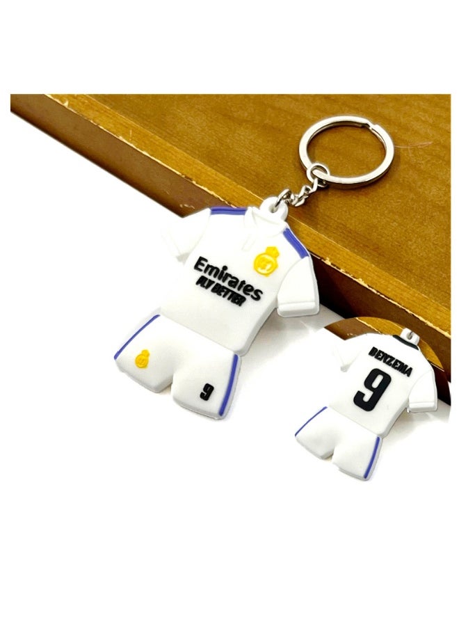 Generic Barcelona/Messi/Juve/Cristiano Ronaldo/Paris/Chelsea/Real Madrid Shirt Jersey Keychain Accessory Pendant Bag Chain Car Keychain Creative Gift for Unisex 