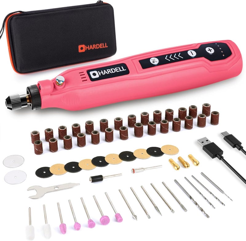 HARDELL Cordless Rotary Tool Kit with 69 Accessories - 5-Speed Mini Power Tool, USB Rechargeable for Drilling, Sanding, Polishing, Engraving (DIY & Crafts) - Image 1