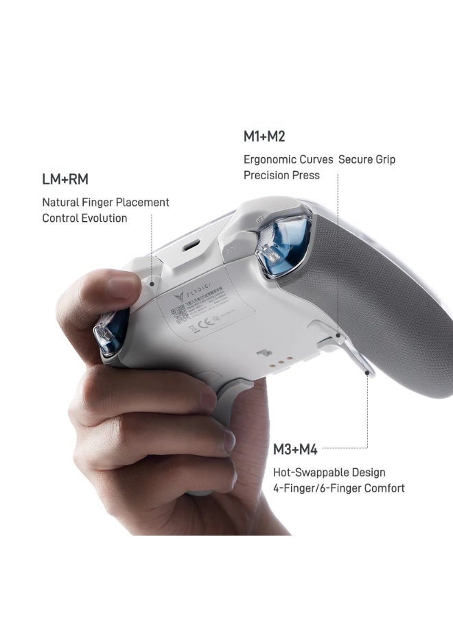 Flydigi Vader 5 Pro Wireless Controller for PC/Switch/Mobile (Not compatible with Xbox/PlayStation), Hall Effect Joysticks, Linear and Precision Control Buttons, 1000Hz Response Rate, 8 Programmable Buttons, ABXY Mechanical Buttons, Black - Image 5