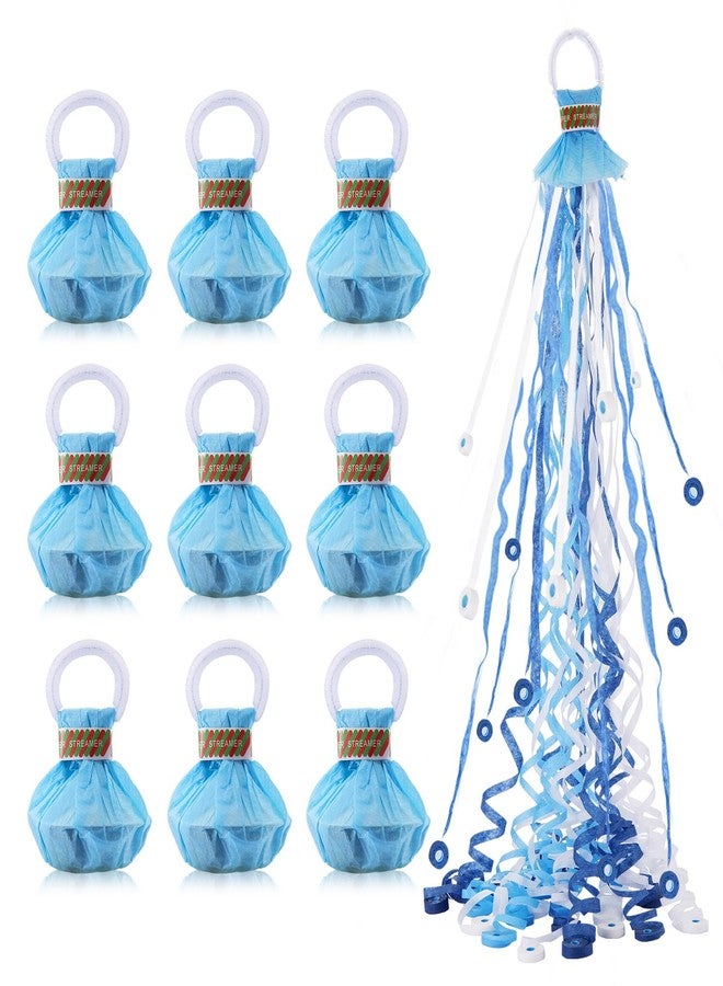 BATTIFE 10 Packs Blue Gender Reveal Streamer Poppers, Hand Throw Confetti Poppers, No Mess Paper Crackers for Baby Shower, It's a Boy Party Celebrations, Wedding, Birthday - Image 1