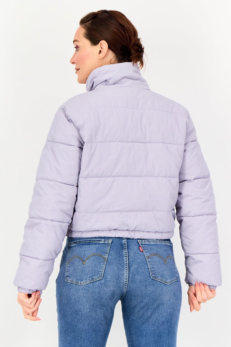 Cropp Women Quilted Puffer Jacket, Purple - Image 3
