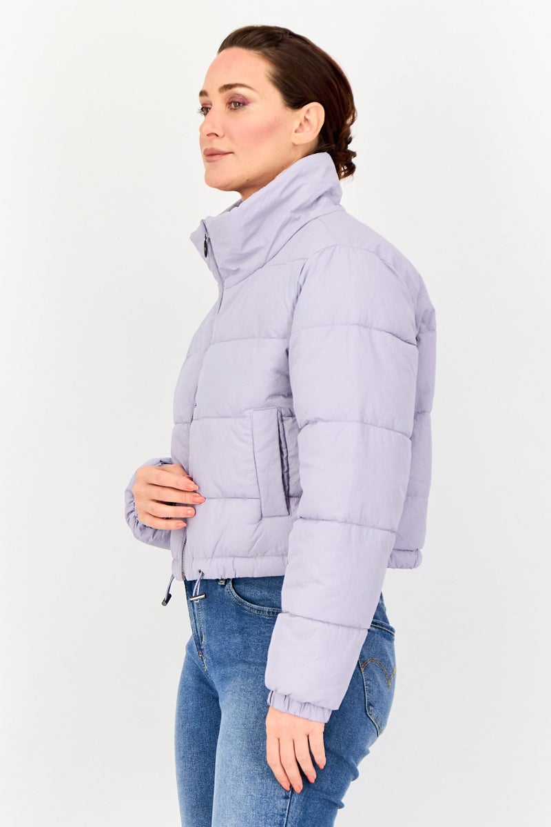 Cropp Women Quilted Puffer Jacket, Purple - Image 2