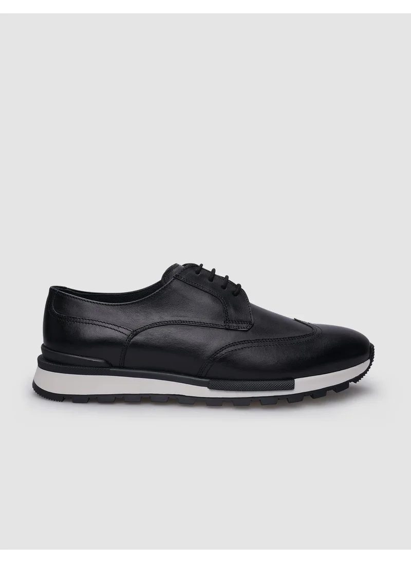 Cabani Leather Black Lace-Up Men's Casual Shoes