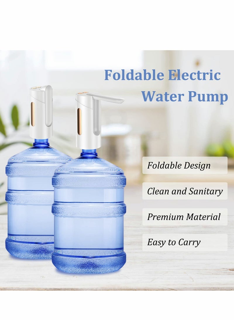 Electric USB Water Bottle Dispenser Pump for 1-5 Gallon Jugs - Portable Automatic Drinking Jug Pump for Home, Camping, Office | Foldable & Rechargeable - Image 2