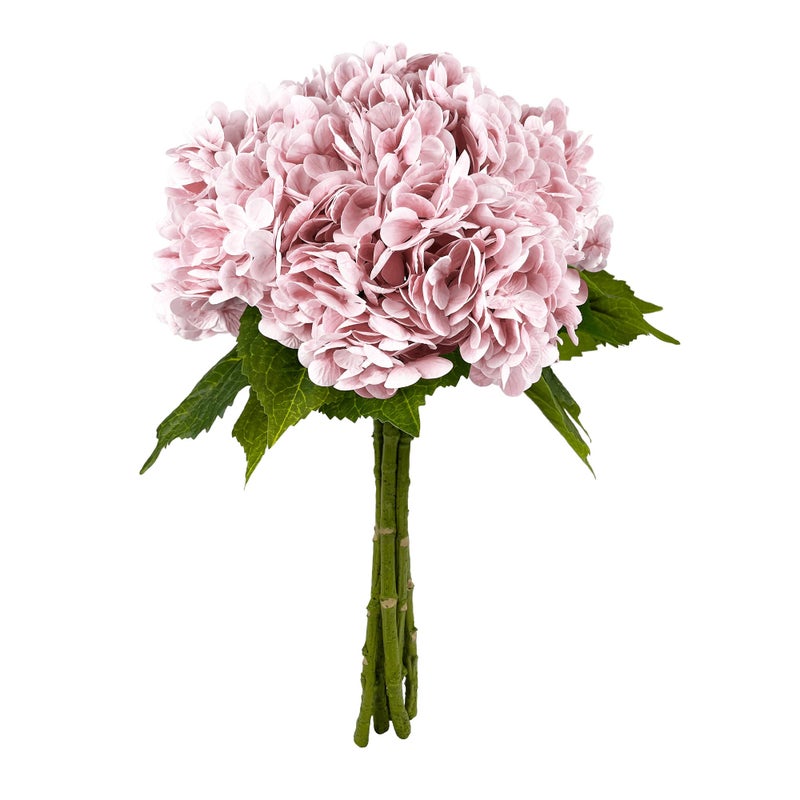 Yatim 21In Pink Artificial Hydrangea Flowers 5 Pcs Real Touch 3D Print Latex Flowers for Wedding Centerpieces Bouquets DIY Floral Decor Home Decoration with Stems - Image 1