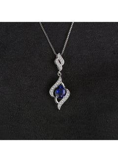 Elegant 2Ct Created Sapphire Pendant Necklace For Women, 925 Sterling Silver 14K White Gold Plated Necklaces For Her, Oval Shape Wave Simulated Diamond Gemstone Gift, 18 Inch Box Chain - pzsku/ZD8F5F9286BCD3150AA43Z/45/_/1735214550/7b120a49-e09d-42ca-be6d-f976bdaaf342