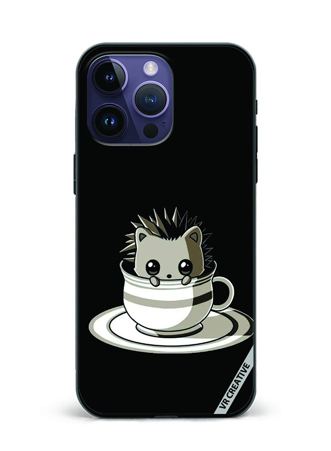 VR CREATIVE Protective Case Cover For Apple iPhone 16 Pro Cat In A Cup Design Multicolour - Image 1