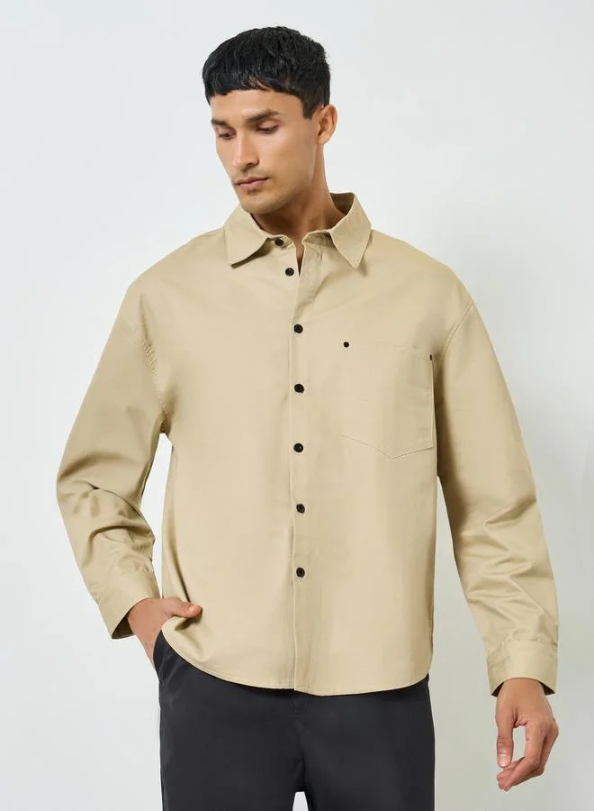 ستايلي قميص قطني بقصة واسعة