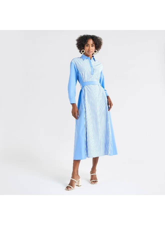 Splash FAV Striped Panel Midi Dress