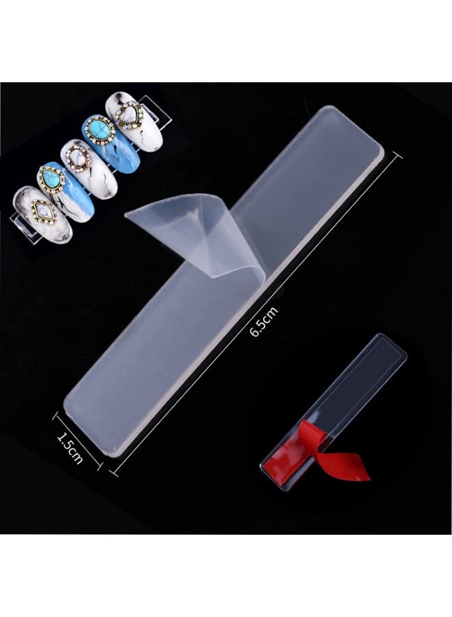 Beuniar Nail Art Display Clear Stand Practice Holder 50 Pieces With 1 Roll 3M Double Sided Tapes For Acrylic Nails Salon Or Home Diy - Image 3