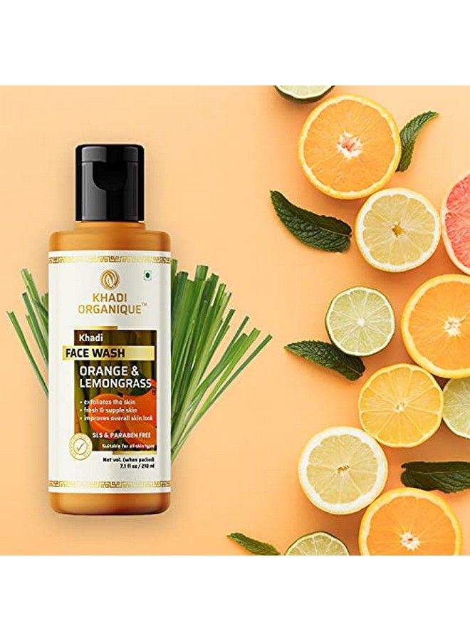Khadi ORGANIQUE Orange & Lemongrass Natural Face Wash Sls & Paraben Free Pack Of 1 - Image 5