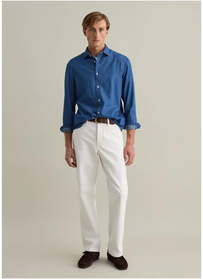 او في اس Regular-fit shirt in denim