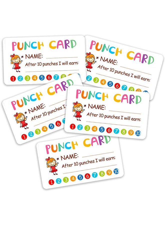 Wffo Reward Punch Cards - 200Pcs Reward Incentive Card for Teacher, Behavior Chart for Kids, Homeschool Classroom Supplies for Motivation 2" x 3.5" - Boys and Girls - Image 5