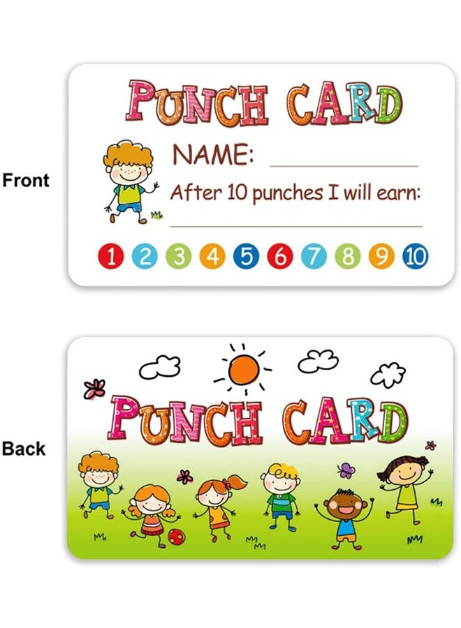 Wffo Reward Punch Cards - 200Pcs Reward Incentive Card for Teacher, Behavior Chart for Kids, Homeschool Classroom Supplies for Motivation 2" x 3.5" - Boys and Girls - Image 4
