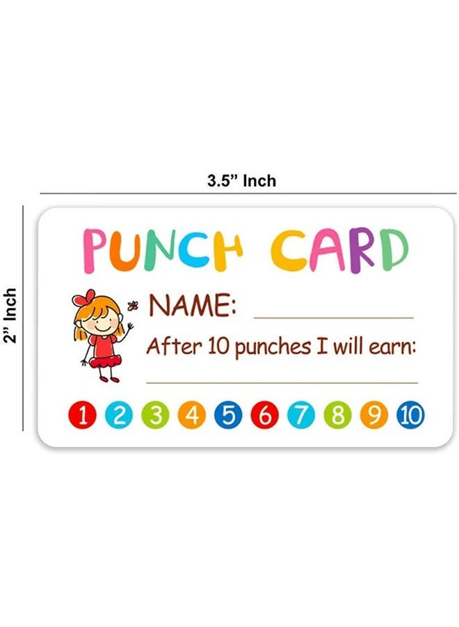 Wffo Reward Punch Cards - 200Pcs Reward Incentive Card for Teacher, Behavior Chart for Kids, Homeschool Classroom Supplies for Motivation 2" x 3.5" - Boys and Girls - Image 2