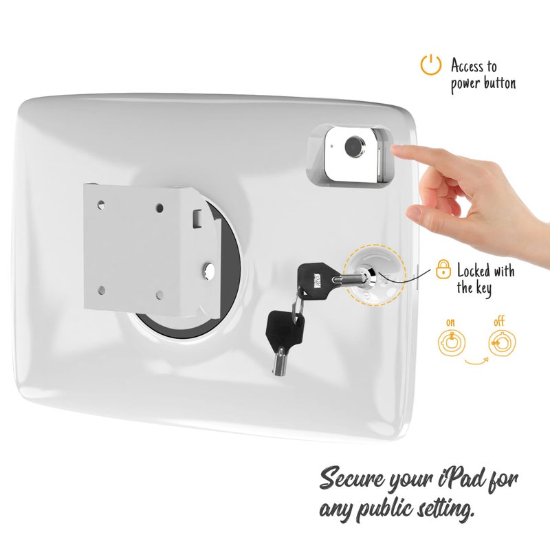 Beelta Tablet Wall Mount Lockable Tiltable Anti Theft Security - Compatible with 10.9" iPad 10th, Pro 11" 1 2 3 4, Air 4 5, Air 11''(M2/M3), iPad 11"(A16) - BSW102WA - Image 5