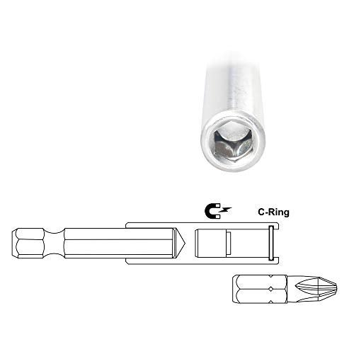 KAIFNT K405 Magnetic Bit Holder with Retaining Ring, 2, 4, 6-inch Extensions, 3-Piece - Image 4