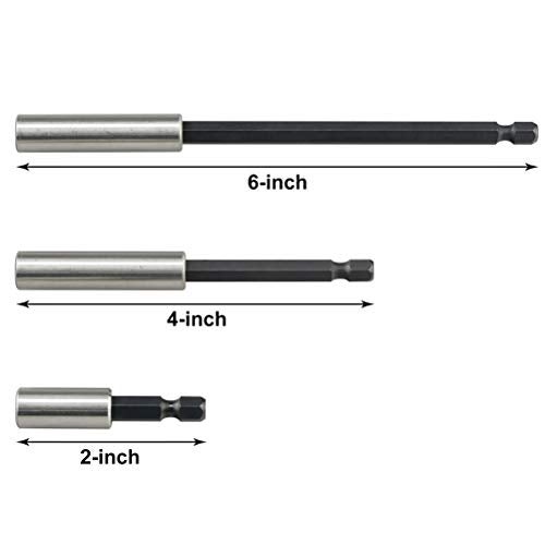 KAIFNT K405 Magnetic Bit Holder with Retaining Ring, 2, 4, 6-inch Extensions, 3-Piece - Image 3