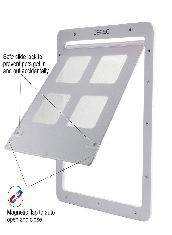 CEESC باب شبكي للكلاب من CEESC - باب قابل للقفل للحيوانات الأليفة (14.56 بوصة × 16.92 بوصة، كبير، أبيض) - Image 4