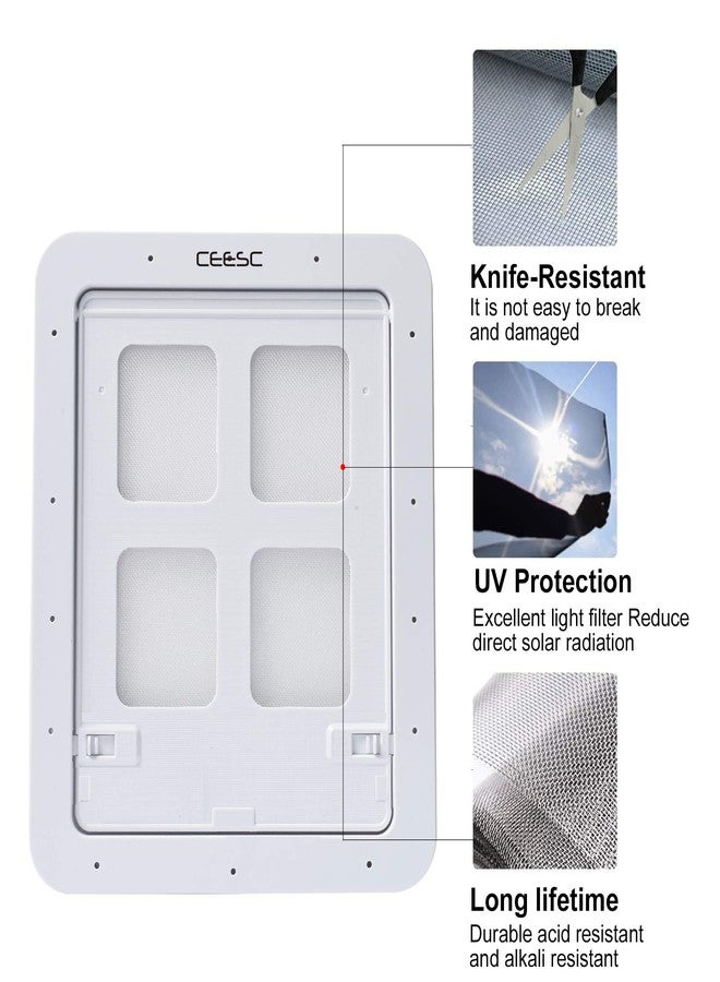 CEESC باب شبكي للكلاب من CEESC - باب قابل للقفل للحيوانات الأليفة (14.56 بوصة × 16.92 بوصة، كبير، أبيض) - Image 3