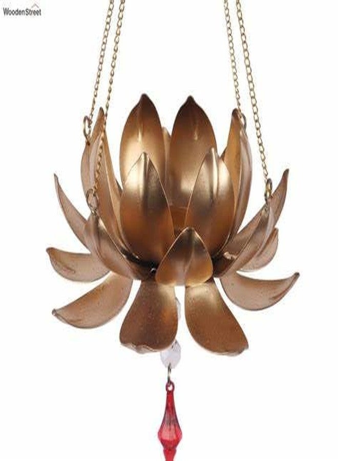AGAAS ENTERPRISES Metal Lotus Shape Hanging Tealight Holder Diyas for Diwali Festival Home Decor | Diwali Decoration | Puja Decoration Item | Festival Decoration - Image 5