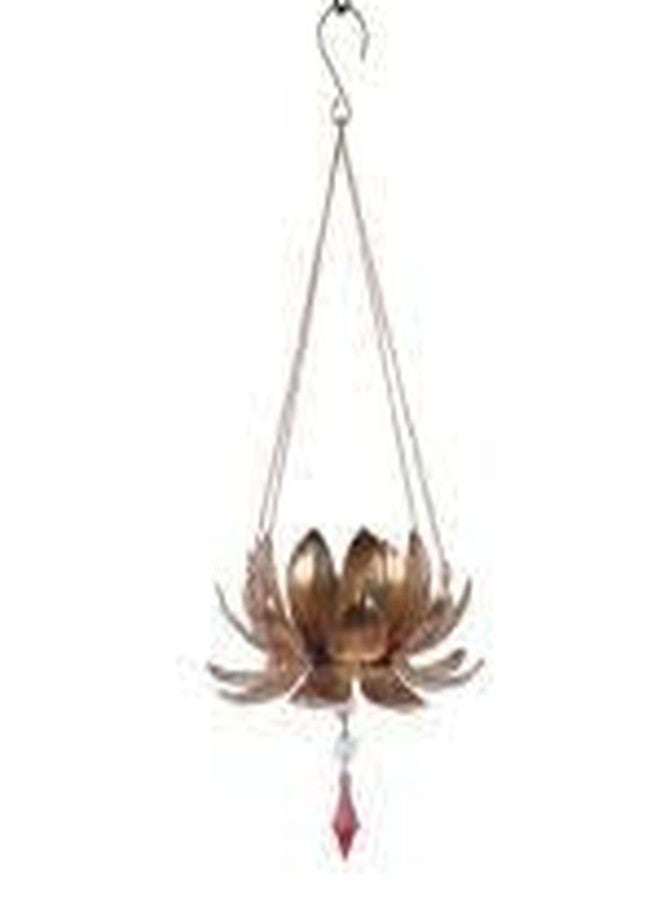 AGAAS ENTERPRISES Metal Lotus Shape Hanging Tealight Holder Diyas for Diwali Festival Home Decor | Diwali Decoration | Puja Decoration Item | Festival Decoration - Image 3