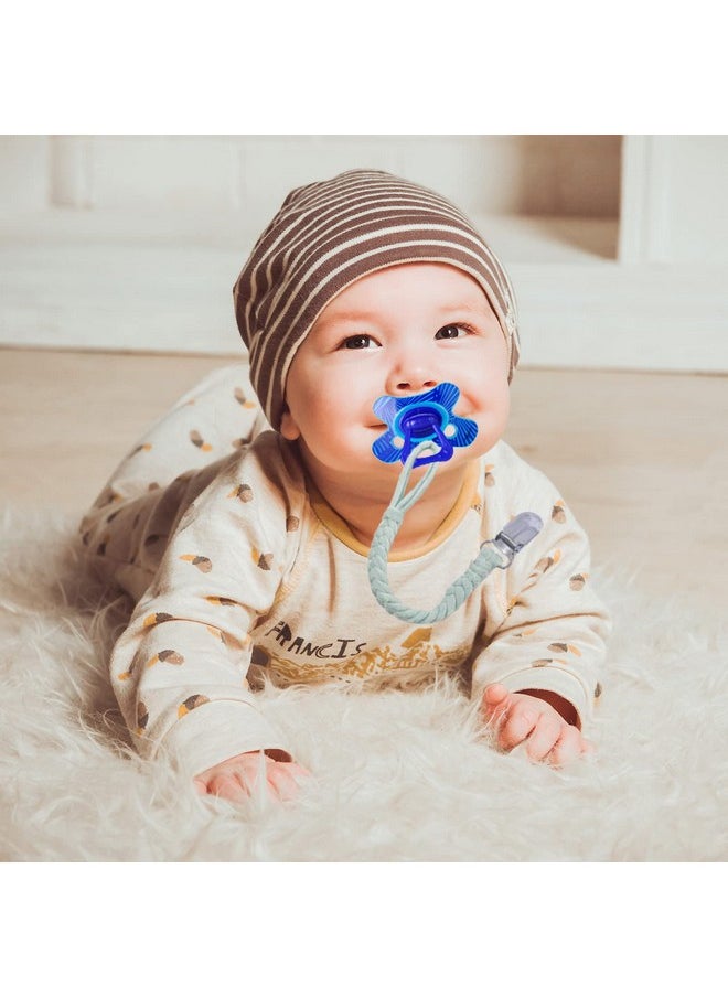 duludulu - Braided Pacifier Clip For Boys & Baby Girl Binky Clips Pacifier Holder 100% Handmade Teething Straps Unisex Design Smoother Mam Pacifier Clip Fits All Pacifiers For Shower Birthday Gifts - Image 1