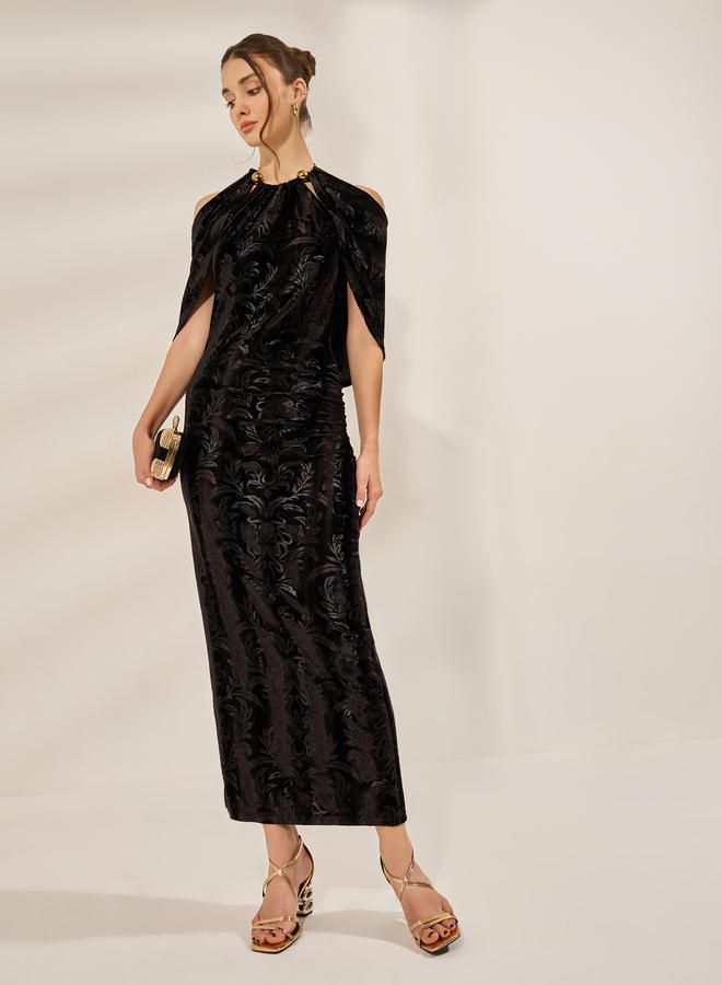 Styli Black Embellished Bodycon Maxi Dress - Image 1