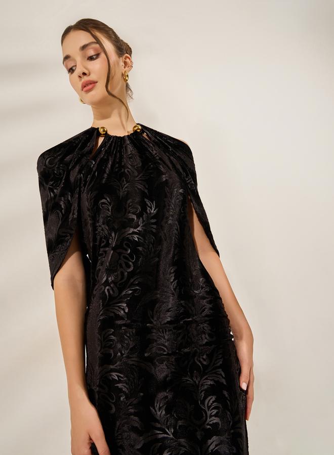 Styli Black Embellished Bodycon Maxi Dress - Image 2