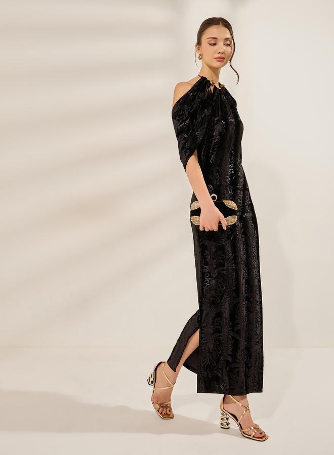 Styli Black Embellished Bodycon Maxi Dress - Image 3