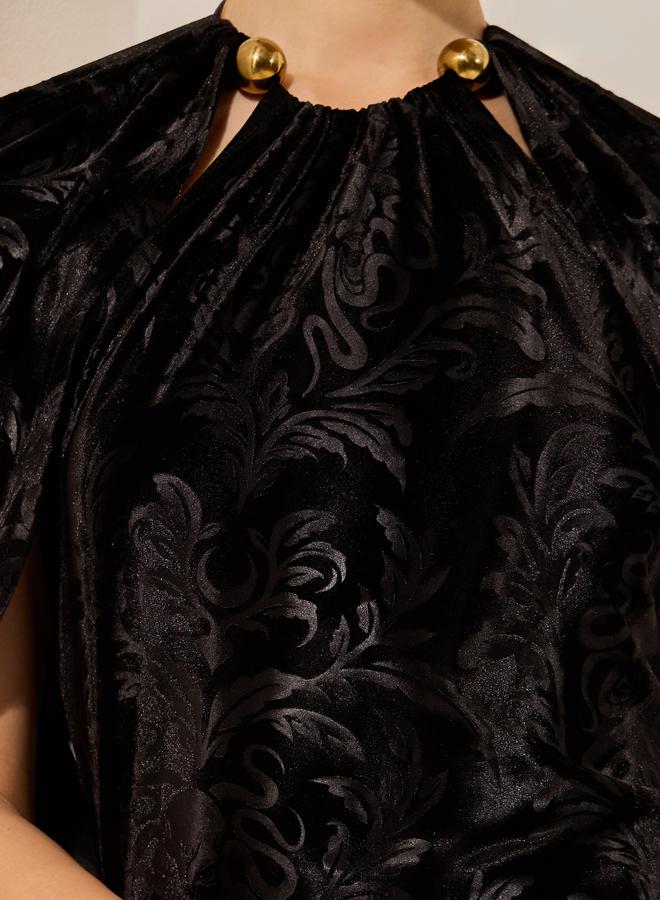 Styli Black Embellished Bodycon Maxi Dress - Image 4