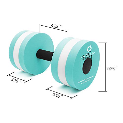 HOXHA Water Dumbells, Aquatic Exercise Dumbell Set of 2 Water Aerobic Exercise Foam Dumbbells Pool Resistance Water Fitness Equipment for Weight Loss (Cyan) - Image 4