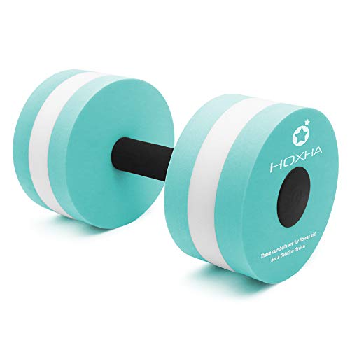 HOXHA Water Dumbells, Aquatic Exercise Dumbell Set of 2 Water Aerobic Exercise Foam Dumbbells Pool Resistance Water Fitness Equipment for Weight Loss (Cyan) - Image 2