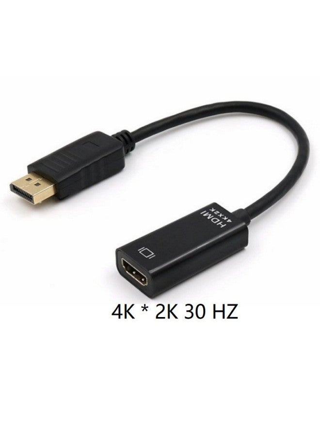 كابل محول Displayport إلى Hdmi للتلفزيون الرقمي عالي الدقة ومحول واجهة عالي الوضوح - اللون: 4K 30H غلاف صغير أسود - Image 1