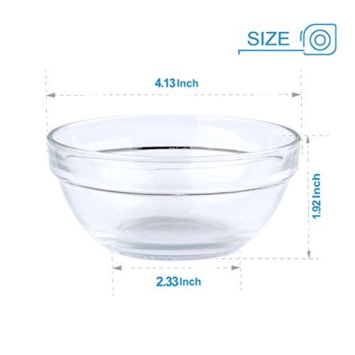 Maredash Mini Bowls 4 Inch Glass Bowls for Kitchen Prep, Dessert, Dips, and Candy Dishes ,4oz Stackable Dishware safe ,Set of 16 (combination) - Image 2