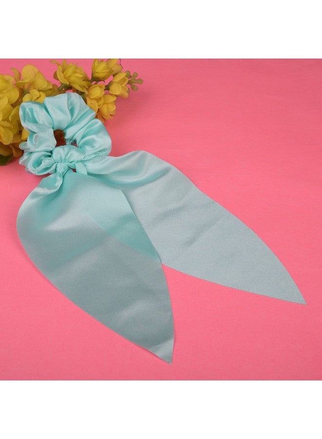 NNR Nnr Satin Silk Leaf Shape Scarf Hair Scrunchies With Laser Cutting For Girls And Women, Pack Of 4 Pcs - Color 22  - Image 4