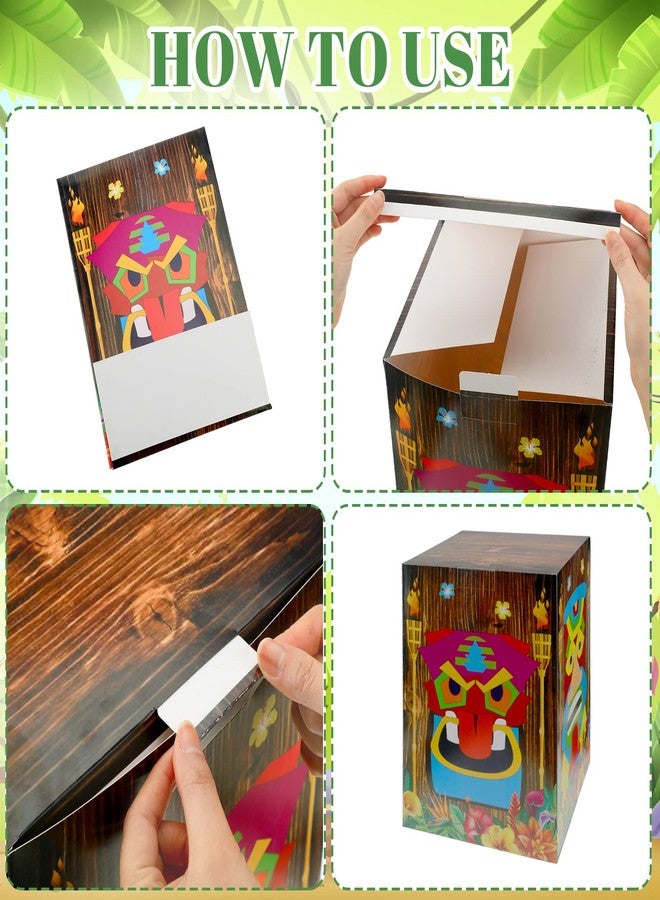 Sotiff 4 Pcs Hawaiian Luau Party Decorations Set 51.18" Tiki Box Decor for Hawaiian Birthday Party Tropical Aloha Decor Bar Patio Porch Decorations Tropical Birthday Outdoor Indoor Supplies - Image 4