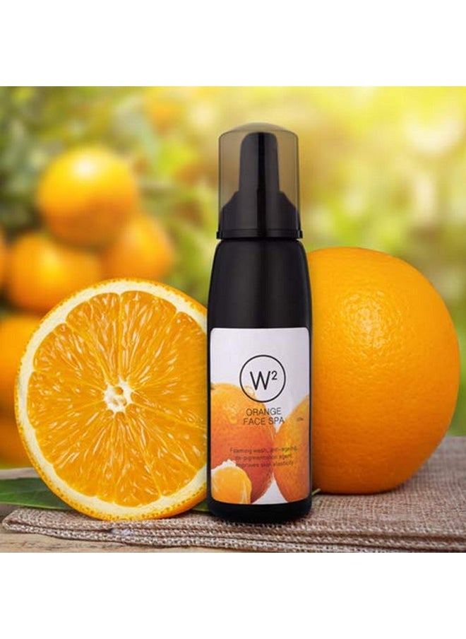W2 Why Wait Orange Face Spa | Foaming Face Wash With Vitamin B3, Tea Tree Oil, Olive Leaf Extract | Natural Skin-Whitener, Improves Skin Elasticity -135 Ml  - Image 2