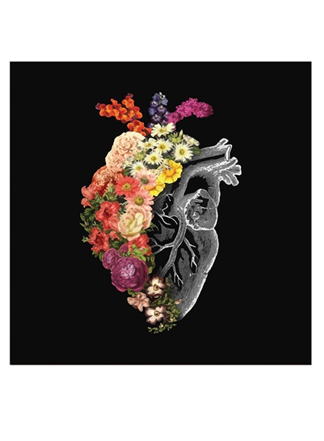 RYN Heart Themed Wall Art Black/Grey/Yellow 30x30cm - Image 2