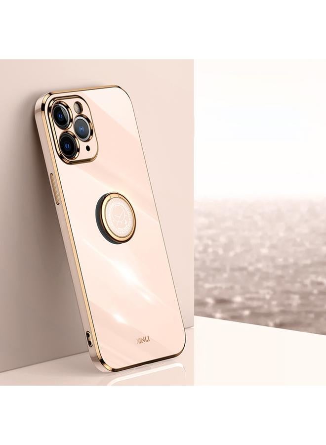 The Bros Case For iPhone 11 Pro Max Straight Edge 6D Electroplate TPU Phone Case with Ring Holder