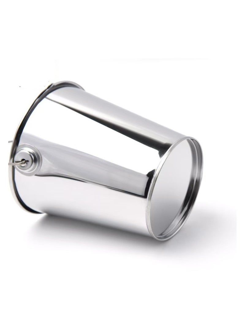 1Pc Stainless Steel Bucket with Handle Snack Container Food Bar Ice Storage Rack Beverage Cooler Mini French Fries Bucket  - Image 4