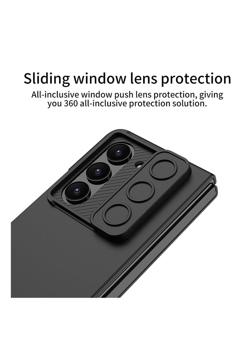 for Samsung Galaxy Z Fold 6 Case with S Pen Holder & Slide Camera Cover Protective Phone Case for Galaxy Z Fold 6 5G (Black) - Image 2