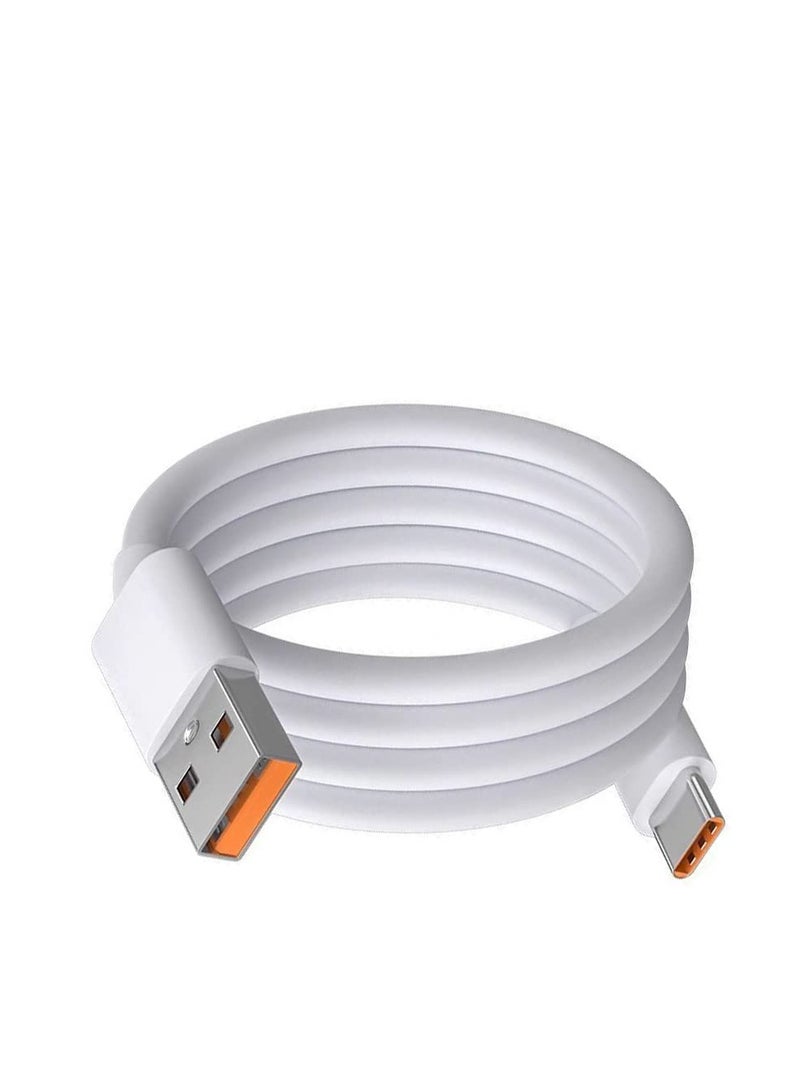 2Packs Type C Cable, USB 3.0 Fast Charger Cable 6A High Speed Charging For Huawei Pura 70/P60/P50/Mate 40E/40 Pro/P40 Pro/P40/P30 Pro/P30/Mate 60 Pro/Nova 11/10/9/12i ,WHITE - Image 1