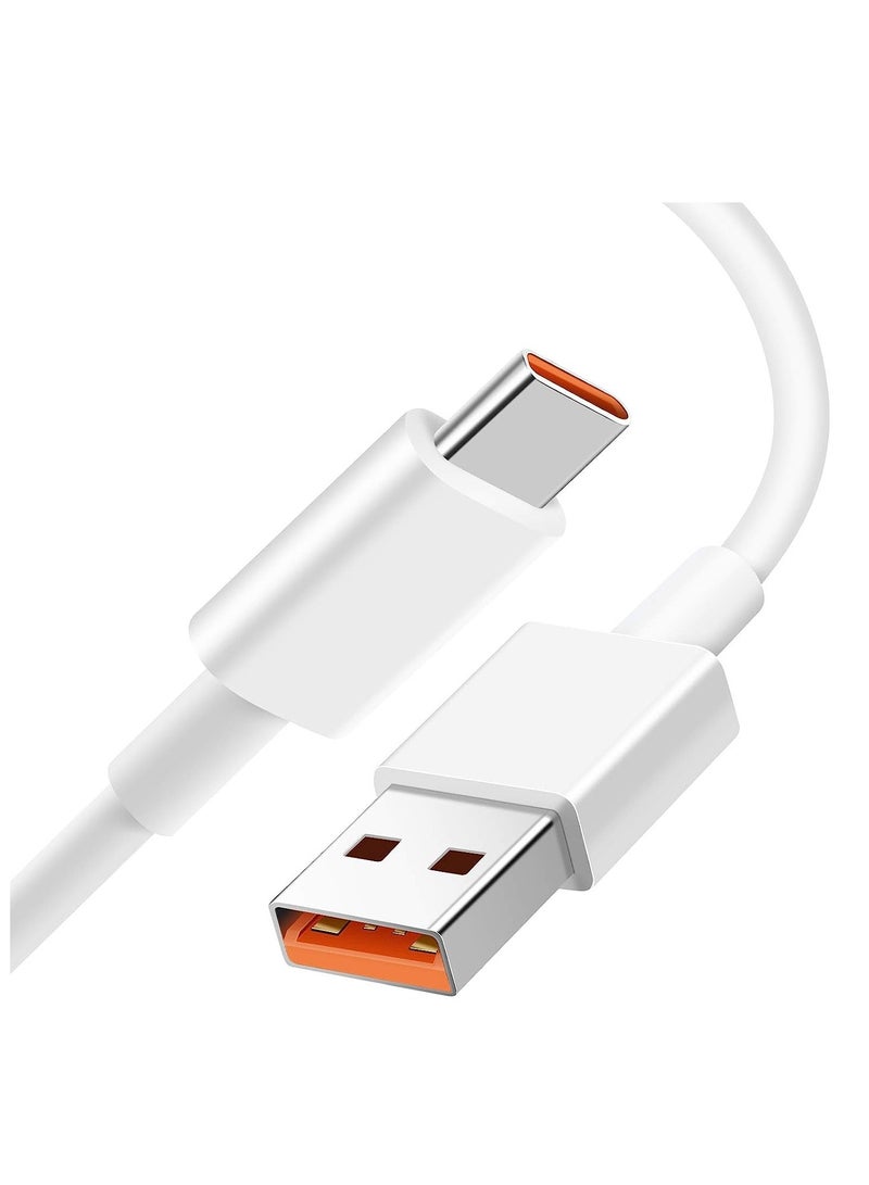 2Packs Type C Cable, USB 3.0 Fast Charger Cable 6A High Speed Charging For Huawei Pura 70/P60/P50/Mate 40E/40 Pro/P40 Pro/P40/P30 Pro/P30/Mate 60 Pro/Nova 11/10/9/12i ,WHITE - Image 4