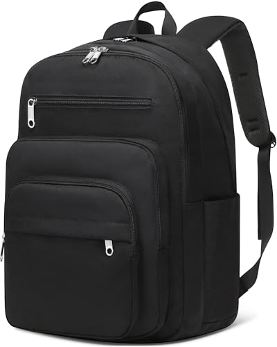 FOKDUVB Backpack for Middle High School Teen Boys Girls Large College Bookbag with Laptop Compartment Back to School Book Bags Mochilas Escolares para Niños Niñas Adolescentes (Black, Solid) - Image 1
